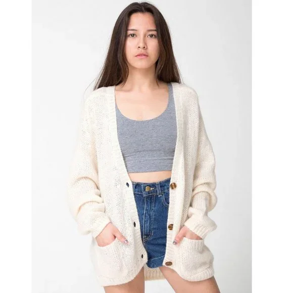 Vintage Mohair Wool Made in the USA American Apparel Oversized Cardigan Sweater - Picture 10 of 10